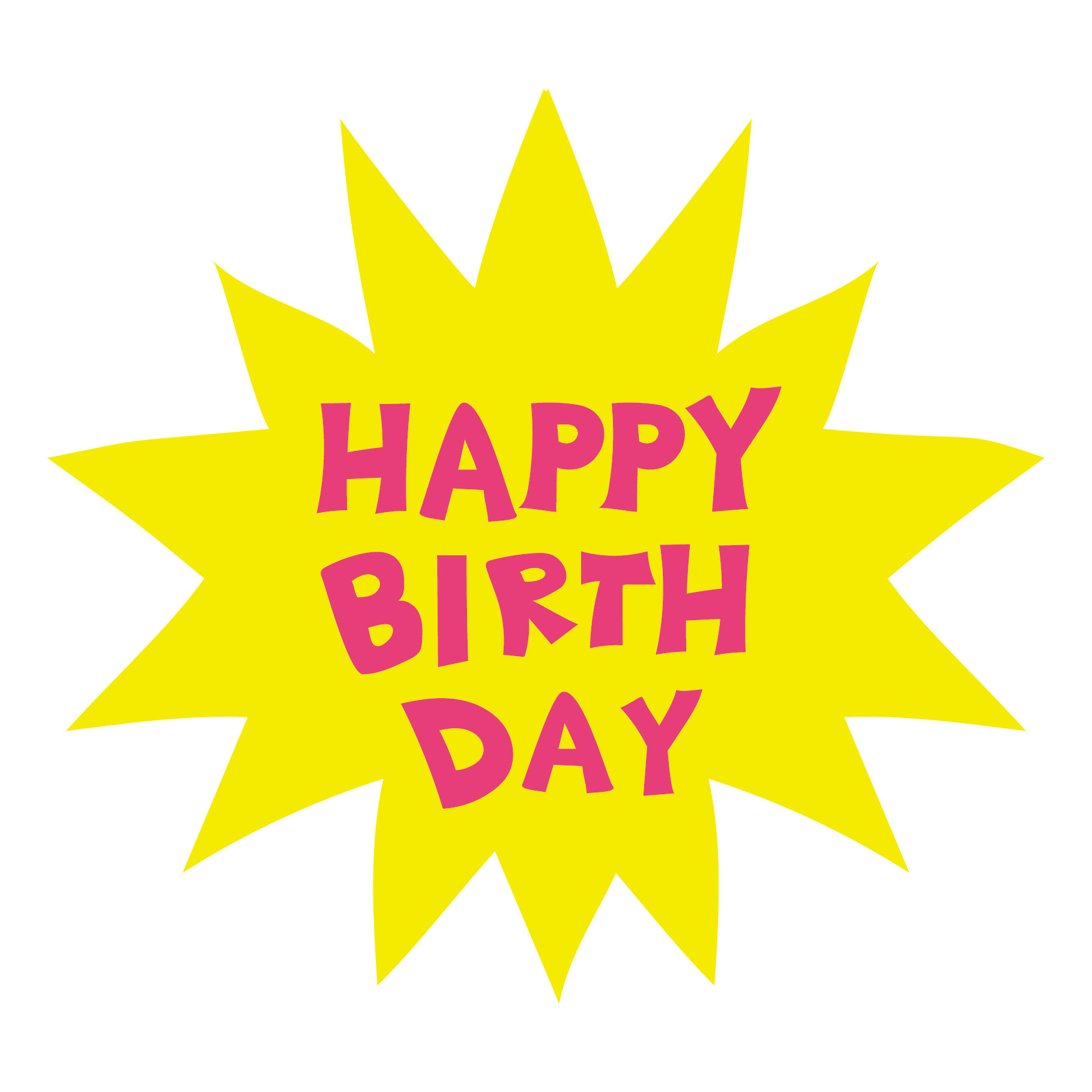 【誕生日】HAPPY BIRTH DAYのロゴ文字イラスト　ピンク