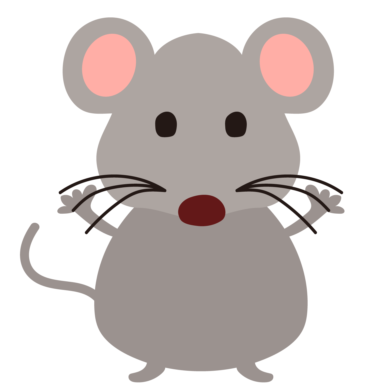 ネズミ（ねずみ・鼠）の全身の 無料（フリー）イラスト