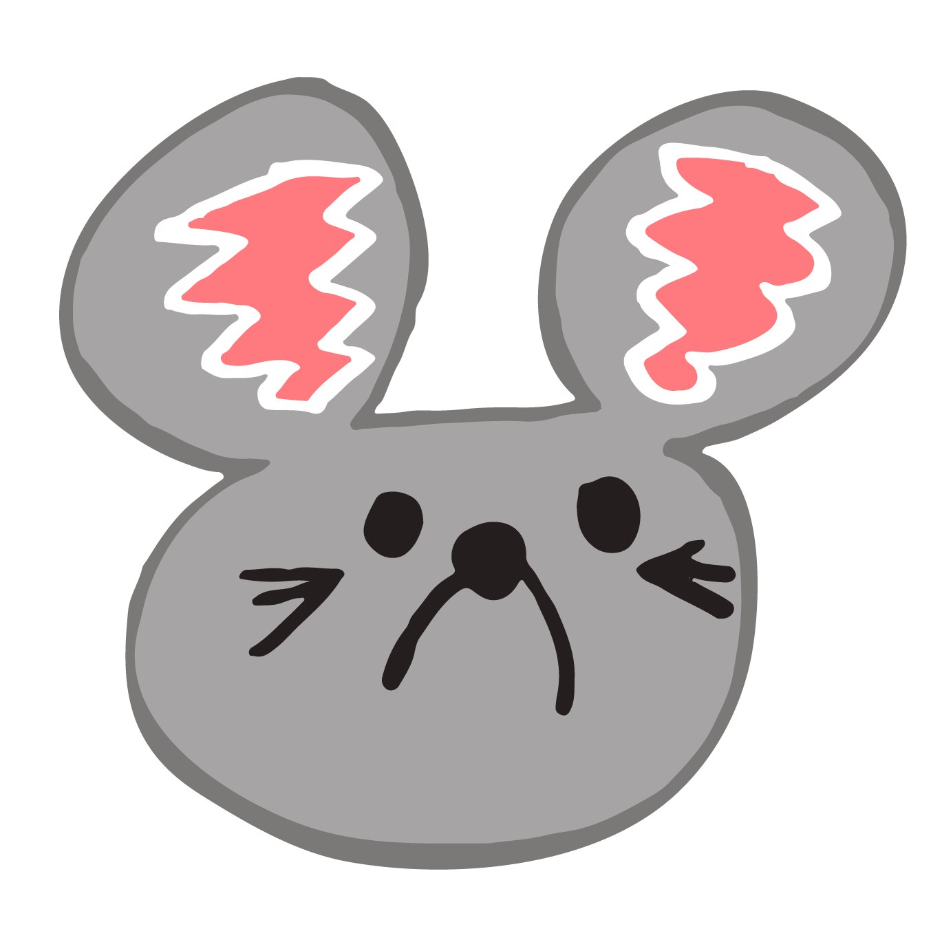 おしゃれ！ネズミ（鼠,ねずみ）！顔アップ！デザイン  無料 イラスト！ 