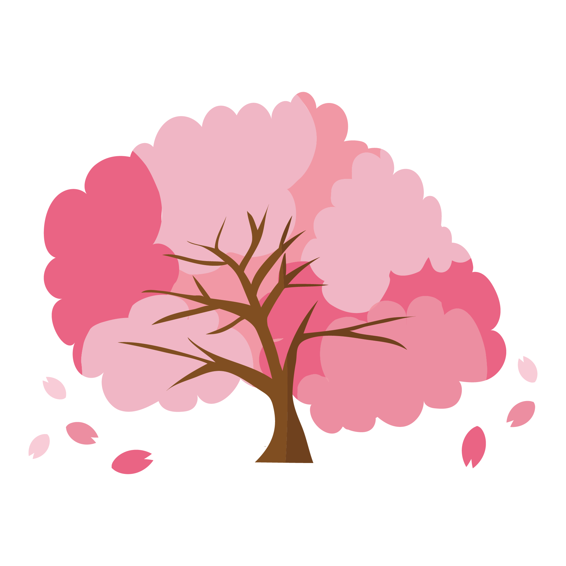 おしゃれでかわいい桜（サクラ・さくら）の木　イラスト