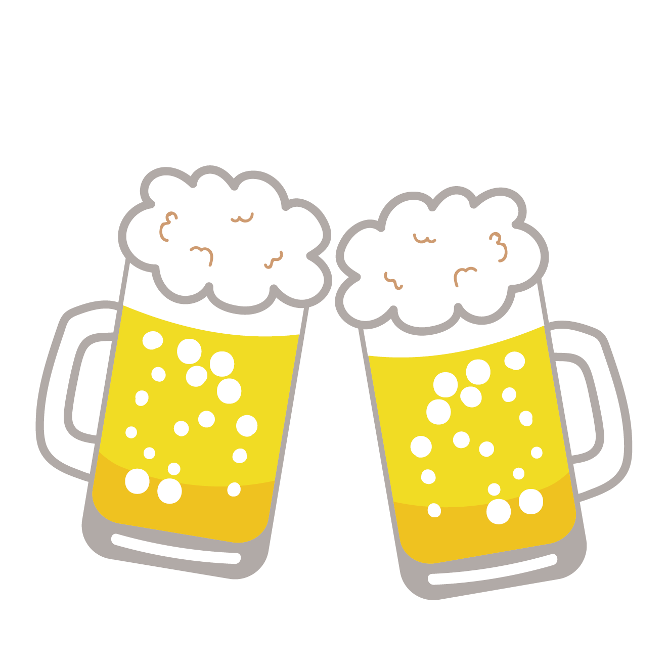 ビール（生ビール）とジョッキのイラスト【飲み物・お酒・アルコール】