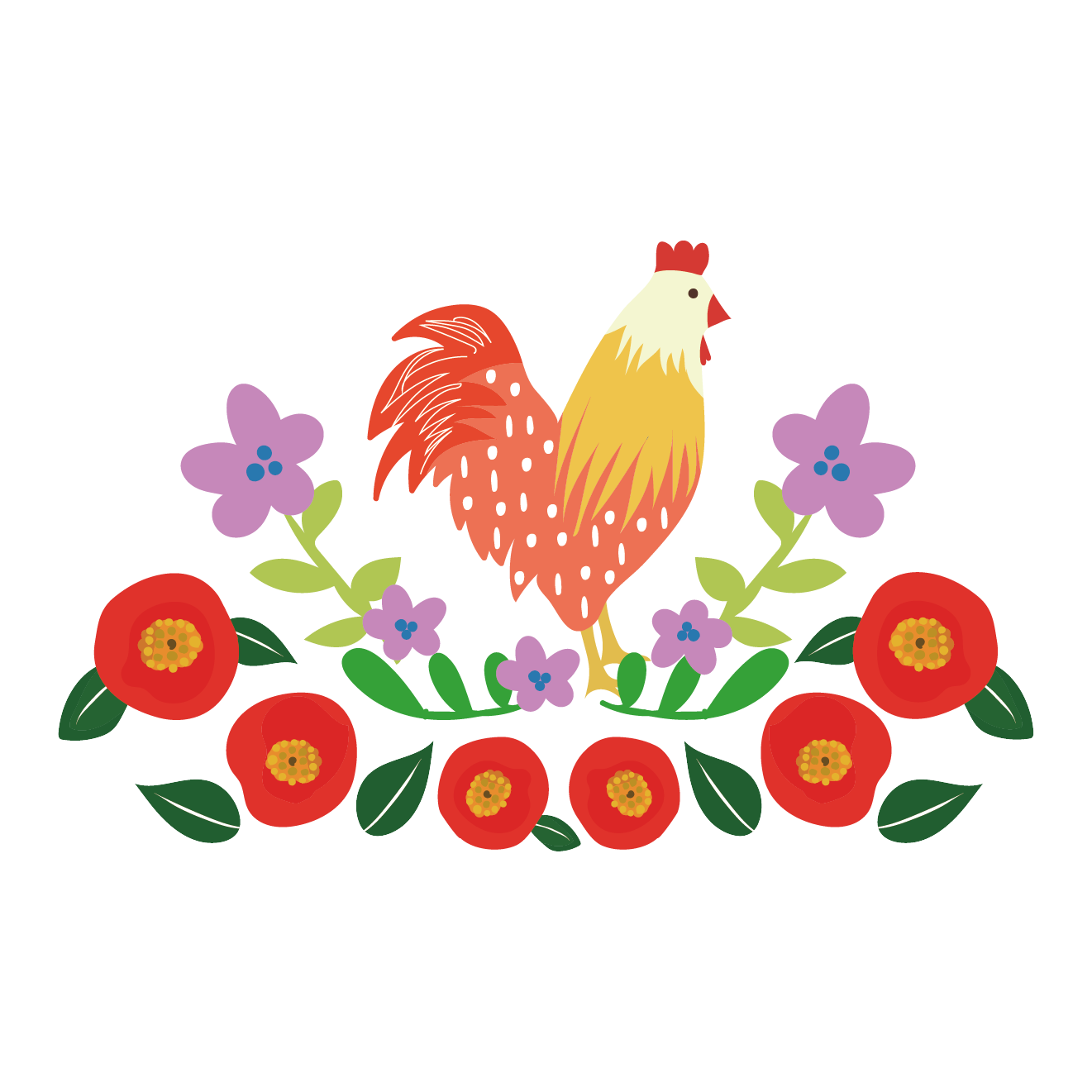 お洒落な鶏（にわとり）のワンポイントイラスト【酉年】 | 商用フリー(無料)のイラスト素材なら「イラストマンション」