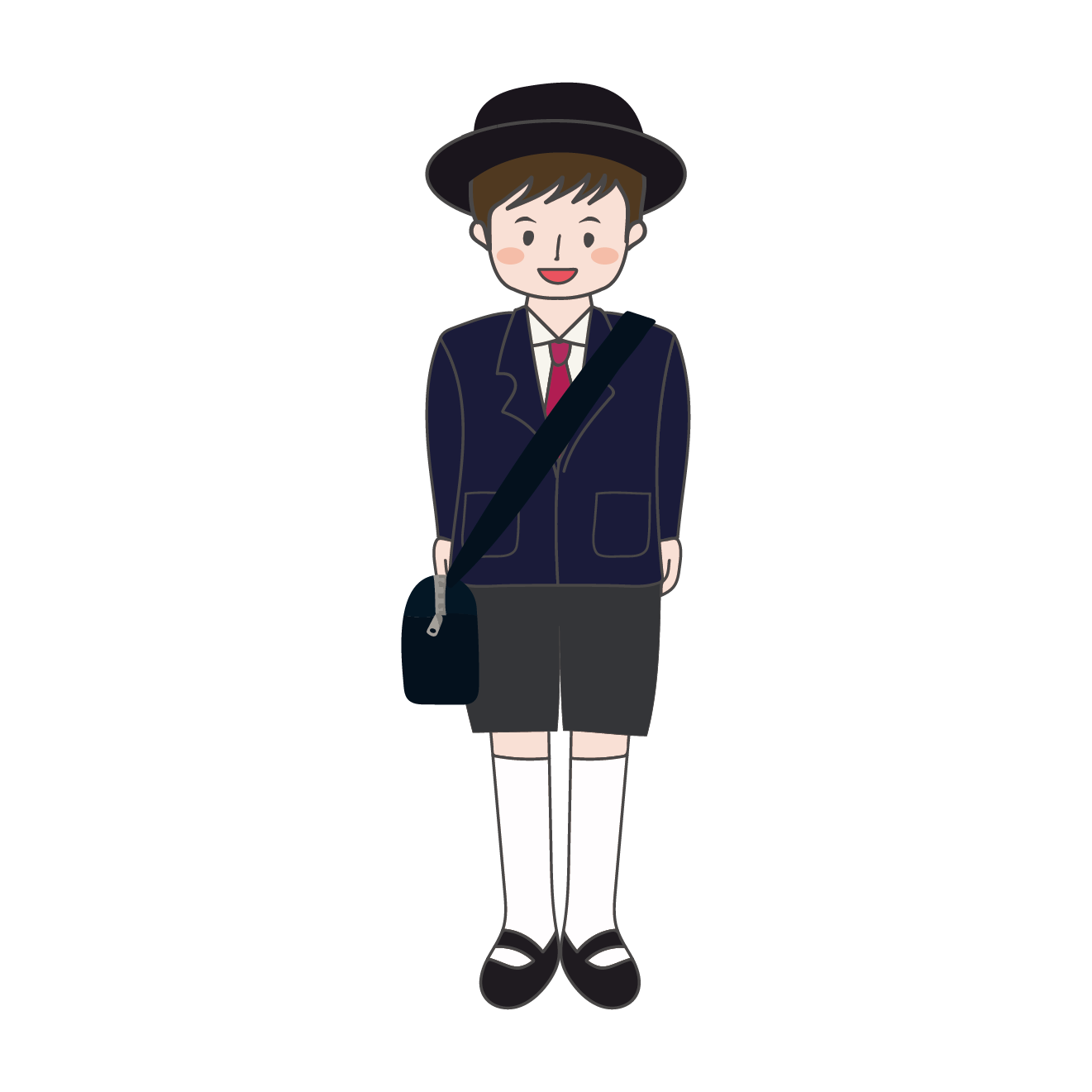 制服を着た幼稚園の男の子 イラスト | 商用フリー(無料)のイラスト素材なら「イラストマンション」