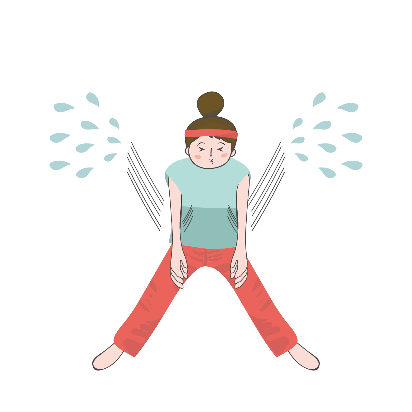 前屈運動をしている女性のイラスト | 商用フリー(無料)のイラスト素材なら「イラストマンション」