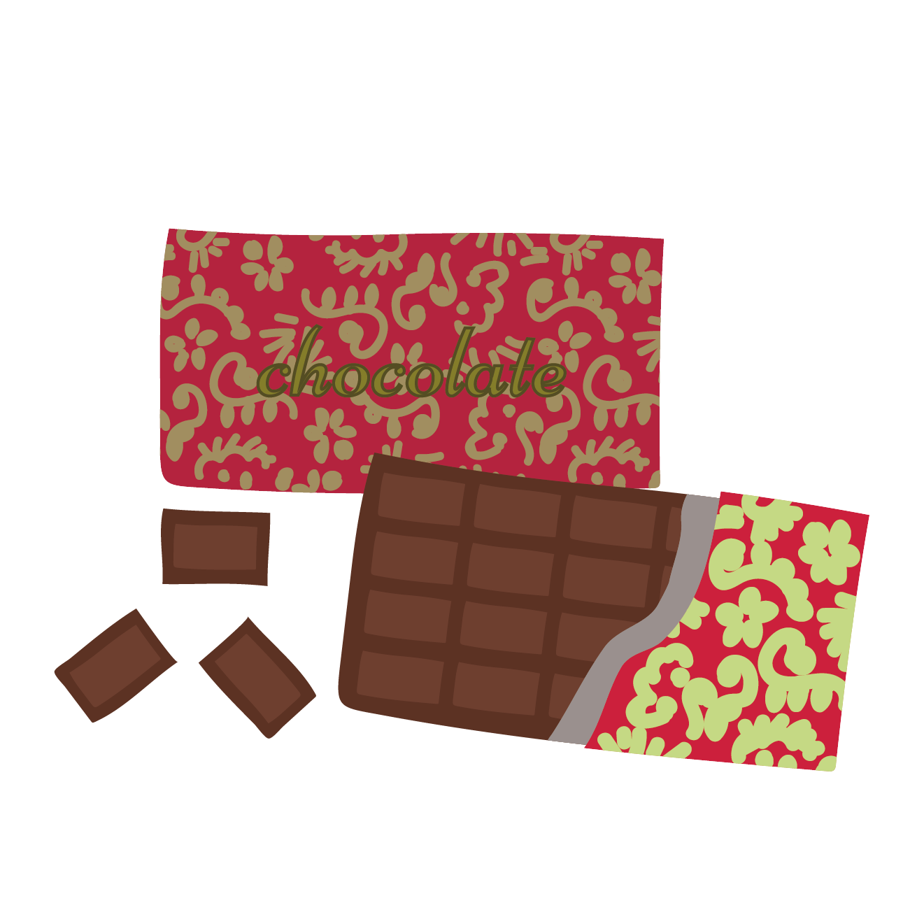 おしゃれなチョコレート（板チョコ）のイラスト