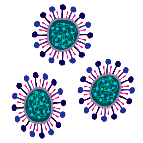 コロナウイルス（菌）無料（フリー）イラスト素材