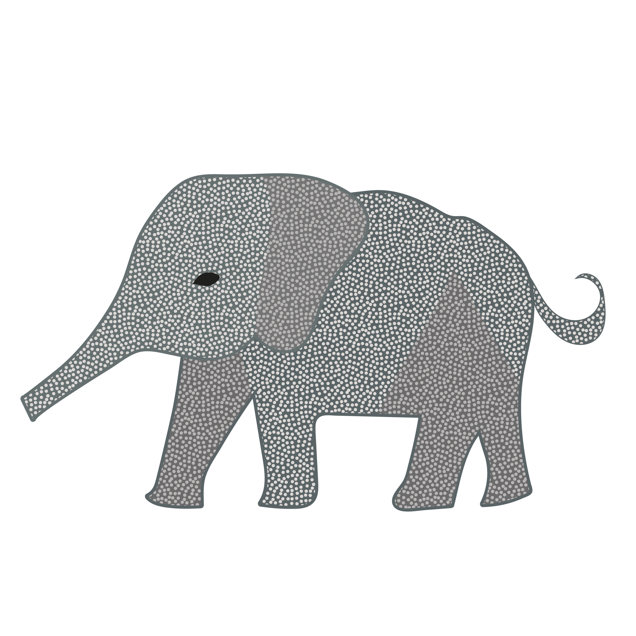 おしゃれ！象（ゾウ）の 無料 イラスト【動物】 商用フリー(無料)のイラスト素材なら「イラストマンション」