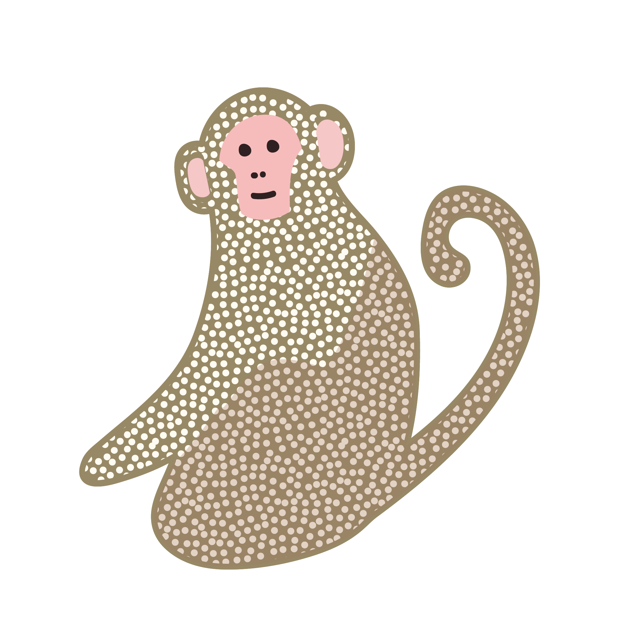 おしゃれでかわいい♪猿（サル・モンキー）の 無料　イラスト【動物】