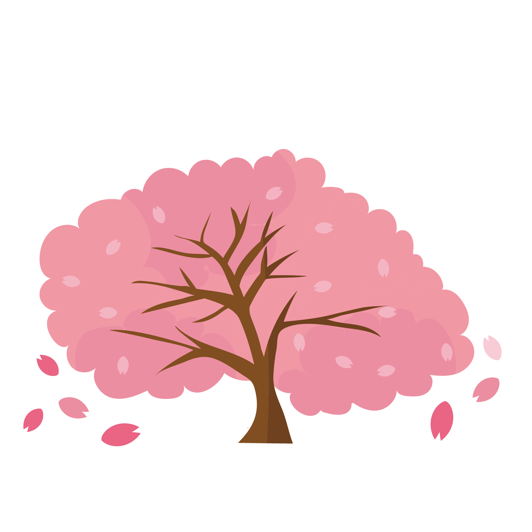 桜(さくら・サクラ）の木のイラスト♪【お花見】