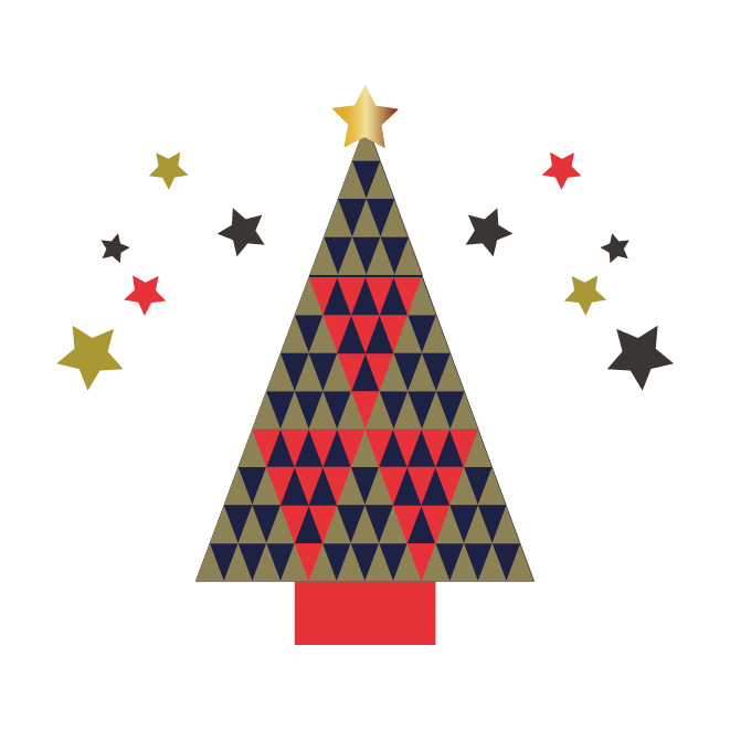 北欧風♪おしゃれなクリスマスツリーの 無料 イラスト