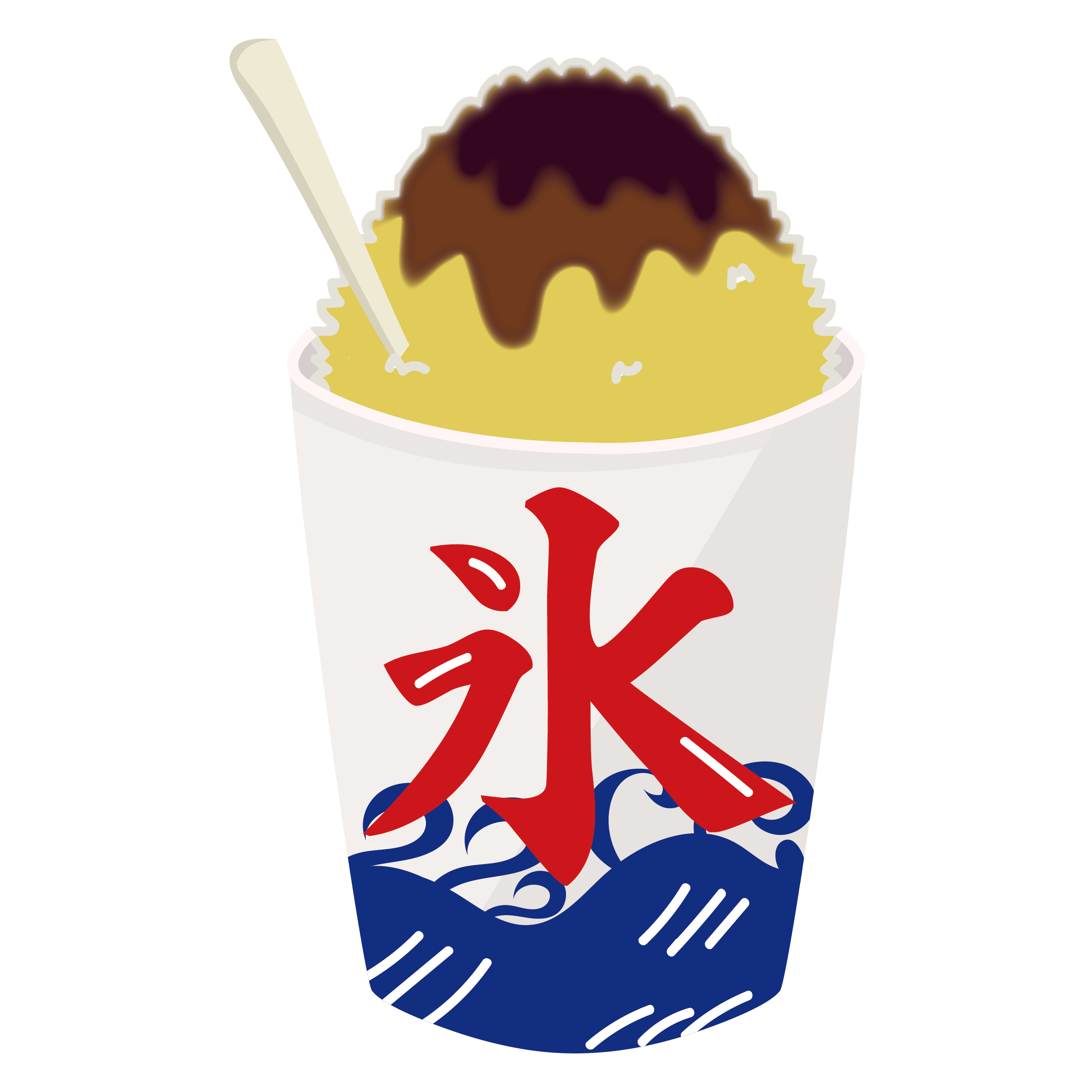 あったら、食べたい！プリン味のかき氷のイラスト