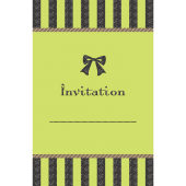 リボンがおしゃれでかわいい♪招待状 テンプレート（緑） イラスト