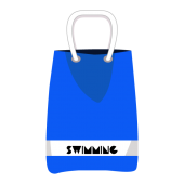 小学生（子供）！水泳バッグ・スイミングバッグ（青色）無料 イラスト