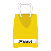 小学生（子供）！水泳バッグ・スイミングバッグ（黄色）無料 イラスト