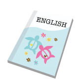 かわいい！ENGLISH 英語のテキスト（教科書）の　フリー　イラスト