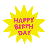 【誕生日】HAPPY BIRTH DAYのロゴ文字イラスト　ピンク