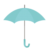 水色の傘（かさ）無料（フリー）イラスト