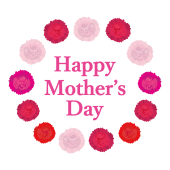 母の日「Happy Mother's Day」ロゴ！カーネーション　イラスト