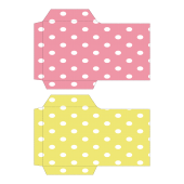 ポチ袋（お年玉袋）のテンプレート　水玉・ピンク・黄色　イラスト