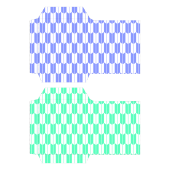 ポチ袋（お年玉袋）のテンプレート　和柄・矢絣（青緑）イラスト
