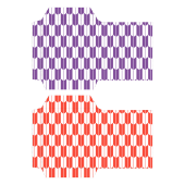 ポチ袋（お年玉袋）のテンプレート　和柄・矢絣（赤紫）イラスト