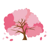 おしゃれでかわいい桜（サクラ・さくら）の木　イラスト