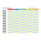 タイムスケジュール表 テンプレート イラスト【場所別】