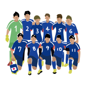 サッカー日本代表の 無料　イラスト【スポーツ・話題】