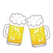 ビール（生ビール）とジョッキのイラスト【飲み物・お酒・アルコール】