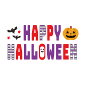 HAPPY HALLOWEEN! ハロウィンのかわいい文字 デザイン イラスト