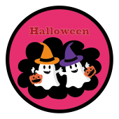 ハロウィン 　フリー　イラスト　かわいいゴースト♪ピンク色