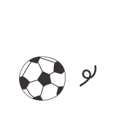 サッカーボールの手描き風タッチの　無料　イラスト【スポーツ】