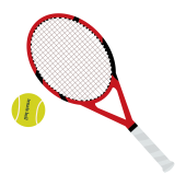 テニスラケット＆テニスボールの　無料　イラスト